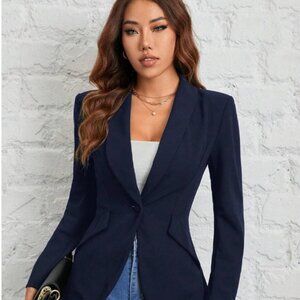Women's Blazer, Navy Blue, Size Petite XS